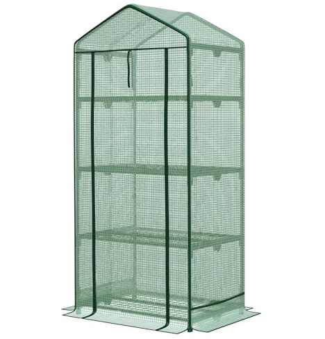 KARAT - Serre du Jardin - Serre botanique résistante aux intempéries avec Cadre en Acier - Local végétal Compact - Serre à Plantes pour Balcon (Bloom, P49 x L69 x H160 cm - 4 étages)