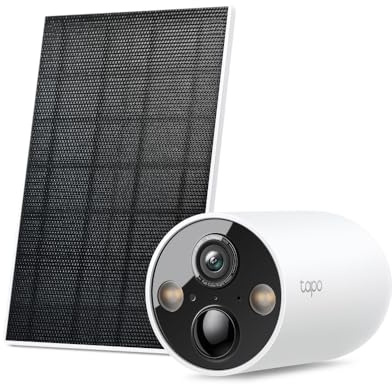 Tapo C425 KIT(Renewed) 2K 4MP QHD Solar Security Camera, with Rechargeable Battery, Solar Panel for Continuous Power,Indoor&Outdoor, Color Night Vision,AI Detection,Works with Alexa, No Monthly Fee