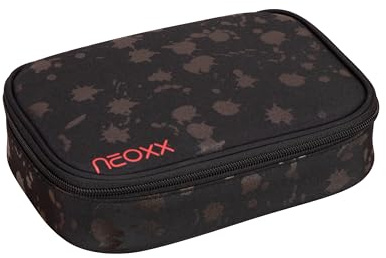 neoxx - Schlamperbox Dunk Splash in Black – Platz für EIN Geodreieck – Stifte Flap mit 26 Stifteschlaufen – ca. 23,5 x 17 x 6,5 cm – für Schulkinder