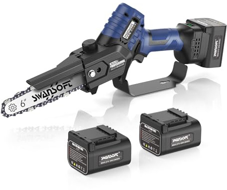 Motosierra mini a batería, motosierra eléctrica profesional con lubricación automática, sierra de poda inalámbrica para cortar madera en huertos y viñedos - Modelo CS-2S