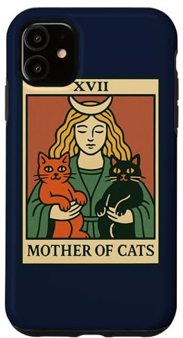 Illustration de carte de tarot art chat mère des chats Coque pour iPhone 11