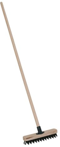 CHARLES BENTLEY Broom, Castle Fill, Deck Broom, Wooden Handle, 4ft Handle, 11 Inch, Practical Outdoor Brush, Brush, Decking, Patio, Driveway, Garden (128x28x6cm)