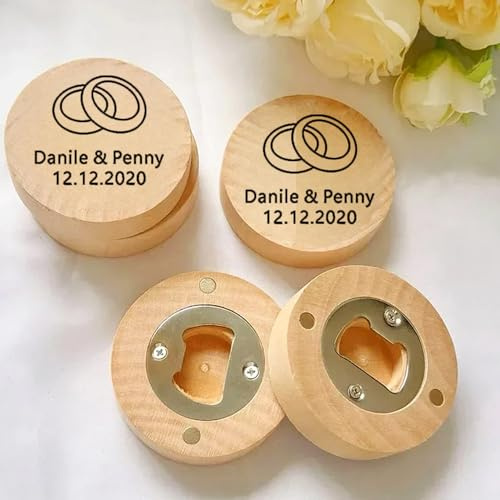 Lote De Imanes De Madera Personalizados For Nevera, Abrebotellas De Cerveza, Recuerdos De Boda, Abridor De Cerveza Personalizado Y Grabado, Recuerdos Y Souvenirs For Fiestas De Boda(10pcs)