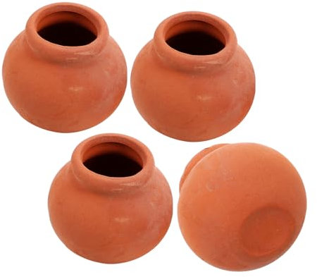 SUPVOX 4pièces Pots De Fleurs Miniatures Terre Cuite Mini Pots De Fleurs Céramique pour Maison De Poupée Décoration Jardin De Fées Plantes Bonsaï