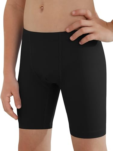 Dreammonkey Boys Swim Jammers 2T to Youth Competitive Swimsuit Swimming Shorts Toddler Kids Quick Dry Athletic Trunks UPF50+(Black 5T)