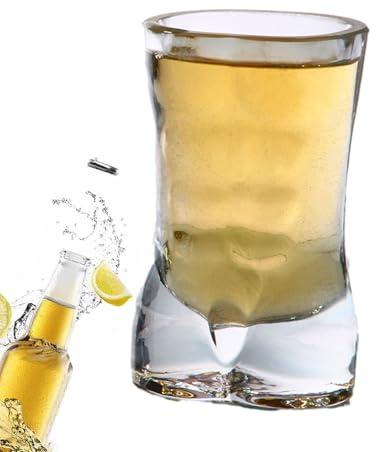 Liqzirtu Verre en forme de corps d'homme - Verres en forme de corps d'homme, verres à shooter à base épaisse | Verre à bière en forme de corps, mugs à whisky et à bière pour la maison, les soiré
