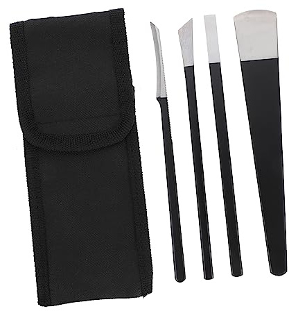 LOORGVEL 4 piezas Herramientas para Pedicura Acero Inoxidable Removedores de Muerta y Callos Duraderos para Cuidado de Pies Limas para Uñas y Cuidado Esencial Negro