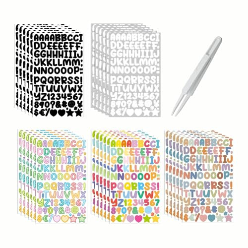 30 Hojas Pegatinas Letras adhesivas Color Hojas Del Alfabeto | para Decorar Tarjetas, Collages y Manualidades Infantiles