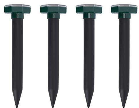 4X Ahuyentador de Topos ultrasonico,Solar Repelente de Ratones contra Topos, campañoles, Ratones, Hormigas y Serpientes,pto para Jardines, Campos, Cultivos