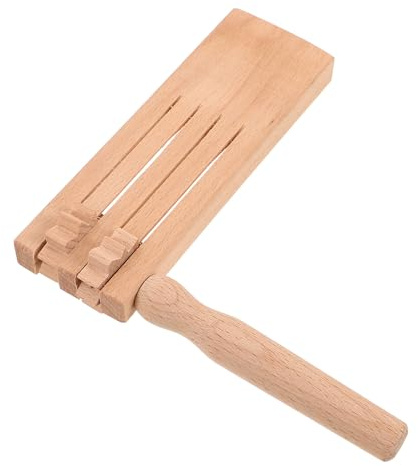 LOPUNER Double Row Wooden Ratchet Noise Maker Traditional Mexican Musical Instrument for Parties Sports Events Halloween Safe Natural Wood Enhancing Rhythm and Coordination