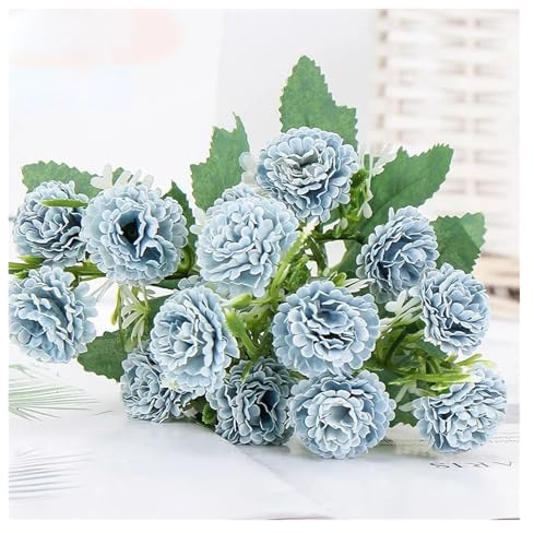 AEJHSIN Hortensias Artificiales Ramo de Lilas Artificiales for Boda, Flores Falsas Seda Decorativas, decoración auditorio, simulación Planta, Flor Morada y Rosa(Blue)