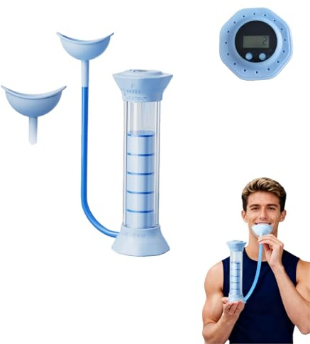 Digital Breathing Dumbbells with Adjustable air holes, Load Bearing Breathing Training Device, Abdominal Breathing Capacity,Slimming Belly, Breathing Resistance Training Dumbbells (Blue)