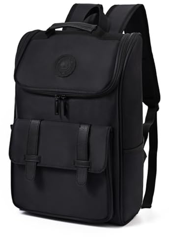 Cymwer Oxfordtyg dator ryggsäck mode laptop ryggsäck med flera fickor skolryggsäck för kvinnor män resor arbete daglig användning, Svart, 450.00 x 290.00 x 150.00 mm, Avslappnad
