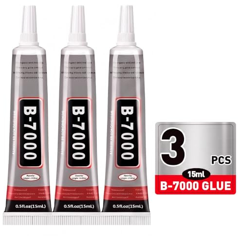 3PCS 15ml B7000 Glue Clear with Precision Tips, Strong Adhesive for Rhinestones, Jewelry Making, Nail Art DIY, Shoe Repair, Fabric, Glass, Metal, Waterproof & High Elastic Craft Glue （Total 45ml）