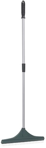 Mangloder - Rastrillo de césped artificial con mango telescópico de 80 a 131 cm, cabeza de polipropileno con cerdas de nailon y mango de acero para jardín, terraza, bancal, hierba, musgo, limpieza y
