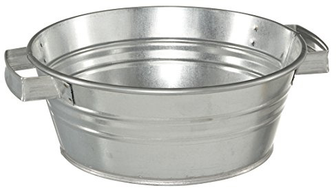 Dehner Pflanztöpfchen, Ø 37 cm, Höhe 15 cm, verzinkt, silber