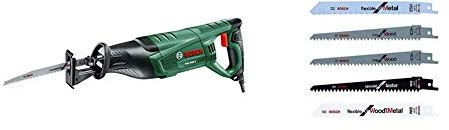 Bosch 06033A6000 PSA 900-E Sega a Gattuccio, 900 W + Set 5 Lame Varie Applicazioni per KEO