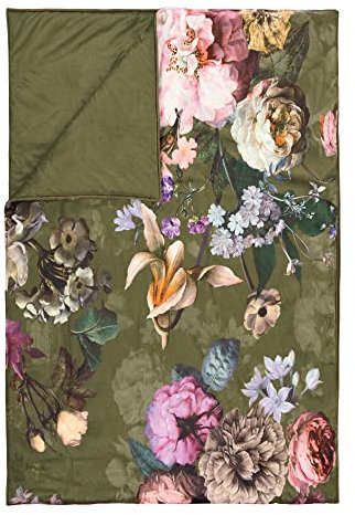 ESSENZA Tagesdecke Quilt Überwurf Fleur Moss Blumen Blüten Rosen Pflanzen, Größe:220 x 265 cm