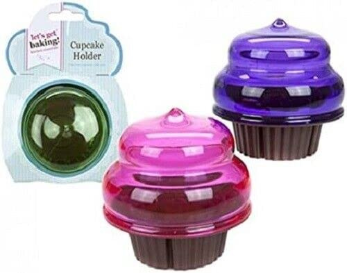 JMS we create smile (Set of 6) Plastic Cupcake Holder Mini Cupcake Pod Domed Lid Favor Party Individual Cake Containers Cases Kitchen Dessert Cups with Lids Home Baking Wedding Baby Shower