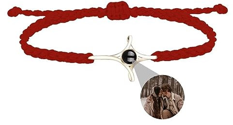 Personalisierte Foto Armband Projektionsarmband mit Bild im Stein Ich Liebe Dich Armband 100 Sprachen für Damen Paar Denkmal Weihnachten Freundschaft Geschenk Verstellbares Leder Kreuz Armband