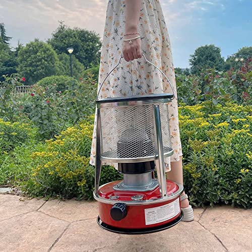 Samnuerly Kerosindochtkocher für Camping, 4,6 l/6 l, tragbarer Kerosinheizer, effizienter Zeltherd, Brenner ohne Strom, für drinnen und draußen (4,6 l/rot)