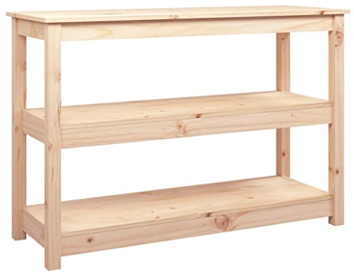 vidaXL Konsolentisch, Flurtisch mit viel Stauraum, Beistelltisch für Wohnzimmer Schlafzimmer, Telefontisch Holztisch Tisch, Massivholz Kiefer