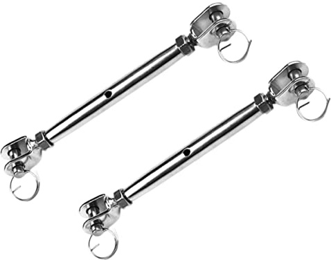 CORHAD 2pcs Stainless Steel Rope Tightener Turnbuckle Heavy Duty Wire Tensioner for Washing Line Hook Wall
