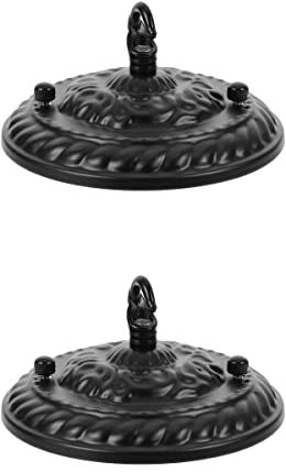 Mikikit 2Stücke Deckenplatten Deckenrosette mit Haken für Lampen Deckenhaken Vintage Pendelleuchte Kronleuchter Aufhängung Hängeleuchte Deckenlampe Halterung Befestigung