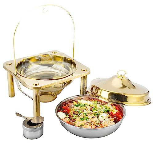 Adima Chafing Dish Buffet Set, Acciaio Inossidabile Buffet Warmers Set w/Food & Water Pan, Telaio, Supporto Carburante per Catering Event Party Gathering