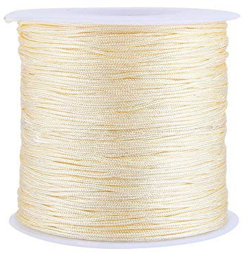Mumusuki 100M X 0,8mm Nylon-String-Faden, Chinesische Knotens Chnur, Nylons Chnur, für Schmuck, der Chinesische Knoten-Armband, Schnur, Perlen Faden, Beige