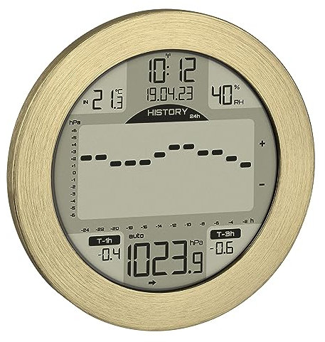 TFA Dostmann Stazione meteo marittima Meteomar, 35.1124.53, previsioni del tempo tramite barometro, adatta a marinai/navigatori, con diagramma e tendenza della pressione atmosferica, allarme, oro