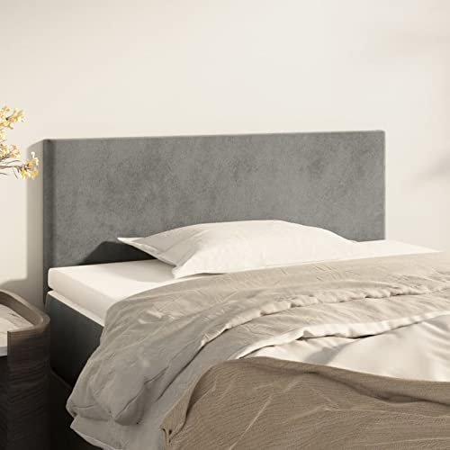 BaraSh Kopfteil Hellgrau 90x5x78/88 cm Samt Breites Kopfteil Headboard Full