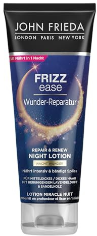 John Frieda Wunder-Reparatur Nacht Wunder Lotion capillaire – Contenu : 100 ml – Série Frizz Ease – Pour cheveux moyens et épais – Nourrit intensément en 1 nuit