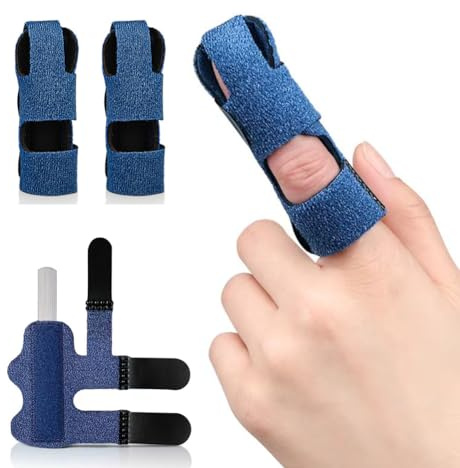 WZLL.SLSP Trigger Finger Splint, Brace for Broken Protector and Straightening Arthritis Relief,2 Pcs Finger Support Brace Fits Index, Middle, & Ring Finger Pain