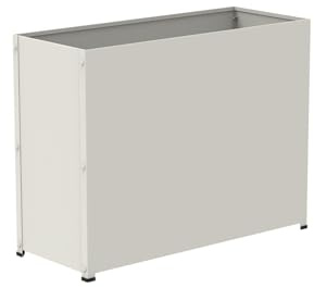 MONDO VIRO Fioriera rettangolare in metallo Box vaso da giardino con divisore cm 86x35 (Box fioriera, Bianco perla)