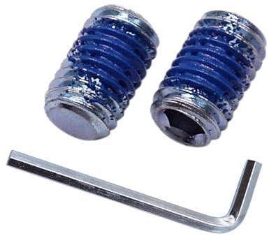 SKIR'CO (350 pièces) DIN 913 Vis sans tête en acier zingué M5 x 8 mm, douille hexagonale, vis à pointe plate ISO 4026 avec revêtement nylon