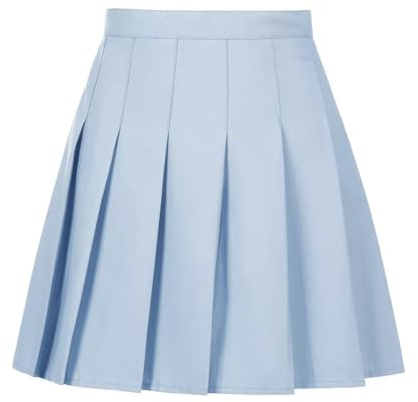 Tivifox Gonna da tennis pieghettata per donne e ragazze, a vita alta, A-line, uniforme scolastica, sportiva, ideale per golf, con pantaloncini, 2T-4XL, Azzurro chiaro, 14 Years