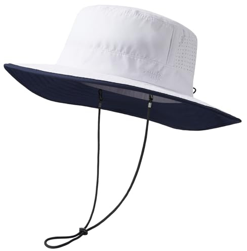 Bassdash Cappello da Pescatore Resistente all'Acqua UPF 50+ con Rete Perforata al Laser Regolabile per Uomo Donna Escursionismo all'aperto