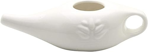 Keramik-Neti-Topf, Keramik-Neti-Topf-Nasenwasch-Set, für Nasenspülung und Nasenreinigung, 250 ml (weiß)