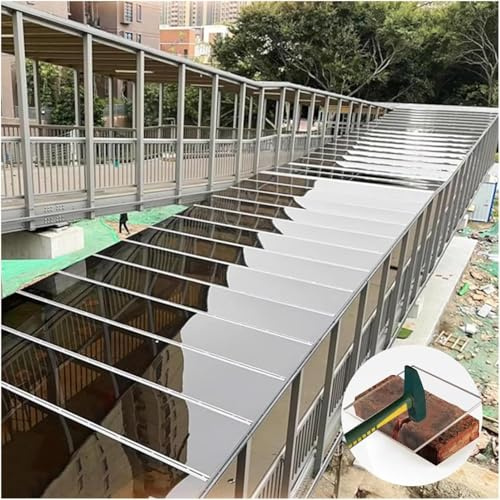 TOOTHGENERIC Transparent Roofing Sheets Pergola Glassfiber Panels Clear Roofing Canopy Cover Greenhouse PC Roof Board Waterproof Panels(W1*L4m/W3.28*L13.12ft)