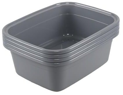 Lasbily 16 Quart 4 Pack Rectangular Plastic Wash Basins, Kitchen Dish Pan, Dish Washing Tubs