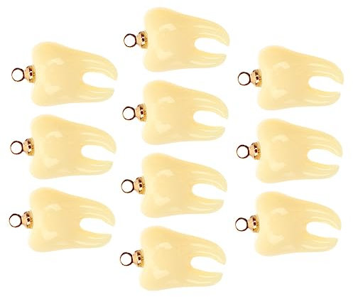 PHENOFICE 10 Stück realistische Zahnanhänger für die Herstellung von Schmuck aus künstlichen Zähnen zum Selbermachen dekoratives Furnier