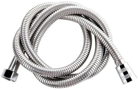 1.5/2M Hose Black/Silver 304ible Shower Hose Long Bathroom Shower Pipe Extension Draw Tube Pipes Fittings Plumbing Home-Silver-1.5M