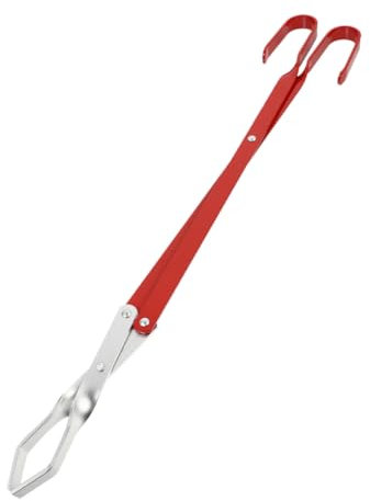 ROMISBABA BBQ Coal Clip for Grilling Extra Long Handle Ergonomic Design Firewood Grabber for Barbecue Charcoal and Outdoor Campfire