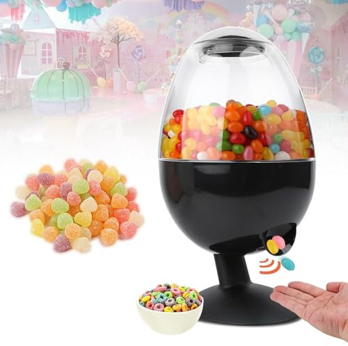 Automatic Candy Dispenser, Snack Storage Box, 3 Dispensing Modes, Airtight Storage, Suitable for Various Parties and Festivals,Black