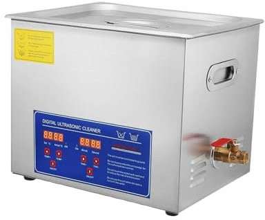 MZZYG Macchina Pulitrice A Ultrasuoni Pulitore Ad Ultrasuoni Timer Digitale 2L 3L 6L 10L 15L 22L 30L Vasca in Acciaio Inossidabile Macchina for La Pulizia di Gioielli, Occhiali E Orologi(10L)