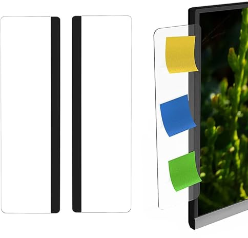 YUBBYSTU Tablero de notas acrílico para monitor de computadora, tablero de mensajes de acrílico para monitor de computadora, soporte de notas adhesivas (izquierda) (derecha)