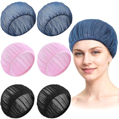 6Pcs Mesh Hair Nets for Sleeping, Hair Net Hair Cover for Sleeping Reusable Hair Net for Sleep Hair Net,for Curly Hair Sleep Caps for Womenfor Sleep Hair Net for Thick Long Short or Curly Hair