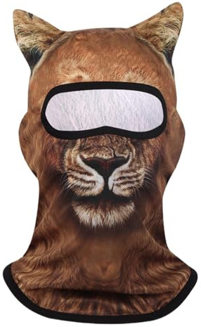 Skidmasker för katter | Balaclava ansiktsmasker | 3D-lejon skidmasker med öron | djurskidskydd för musikfestivaler raves skidor halloween fest utomhusaktiviteter, Skidskydd, Refer to description