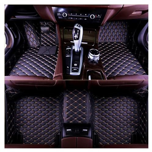 TVVXIO 4 Stück Luxus Autofussmatten für Nissan Qashqai 2006-2014, Luxus-Kunstleder-Automatten Allwetter-Fußmatten wasserdichte Auto Fussmatten Set,B Black Red